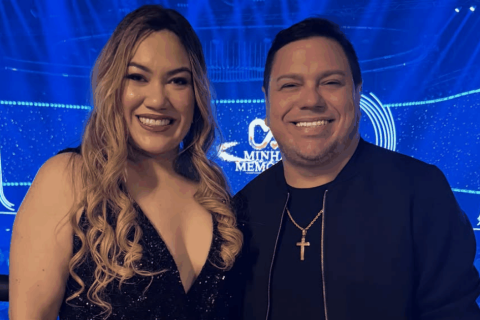 Claudio Ney e Juliana celebram trabalho da equipe durante agenda de São João